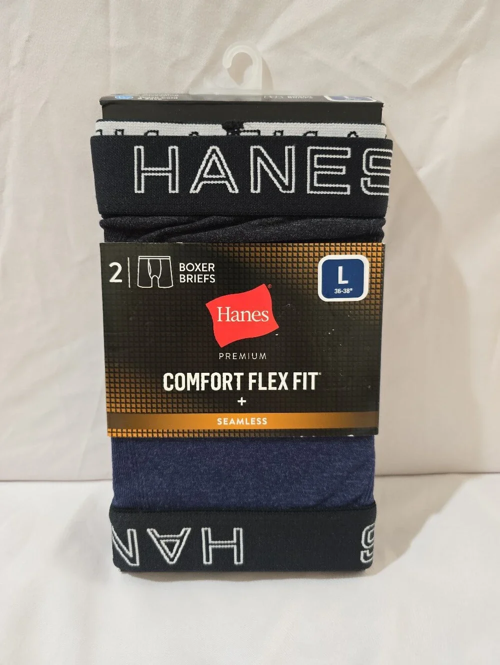NWT Hanes Men's 2 Pack Boxer Briefs Premium Comfort Flex Seamless Tagless Large